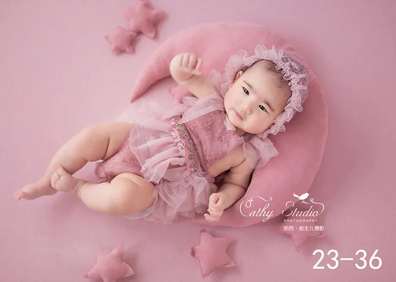 Styled newborn session featuring the KMK Rose 3-Piece Outfit Set.