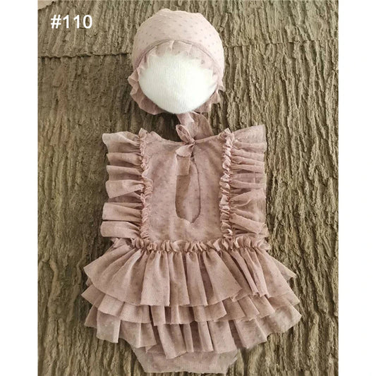 KMK 2 Piece Newborn Romper in Dusty Pink - Soft Baby Outfit for Photoshoots