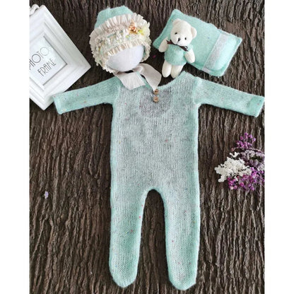 KMK - 4 Pcs/Set Newborn Knit Romper Set