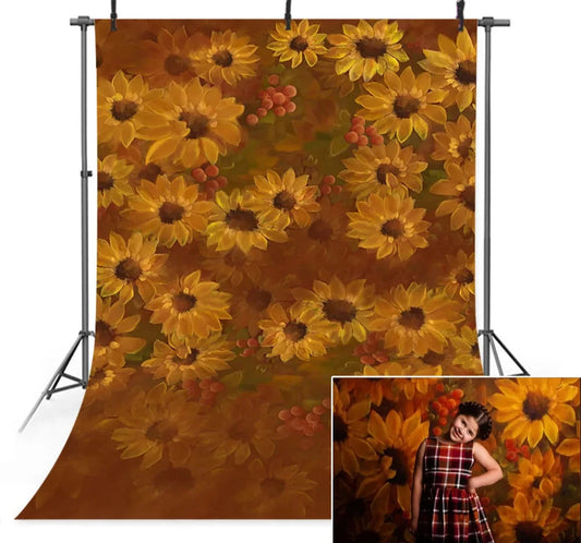 KMK - Autumn Sunflower watercolour backdrop