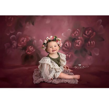 KMK - Blooming Red Flowers Backdrop