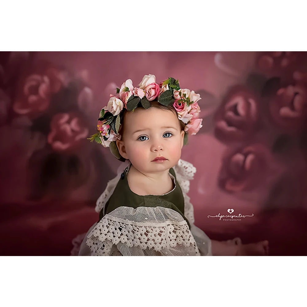 KMK - Blooming Red Flowers Backdrop