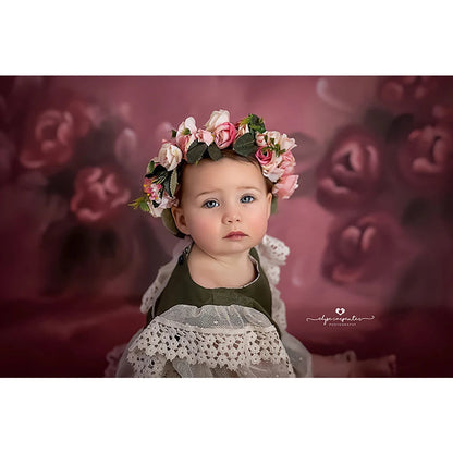 KMK - Blooming Red Flowers Backdrop