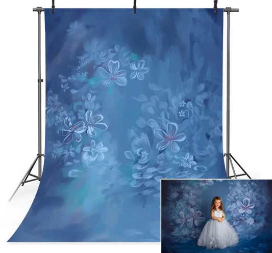 KMK - Blue Winter watercolour backdrop