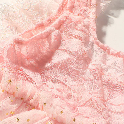 KMK - Butterfly Glitter Romper + Pearl Headband