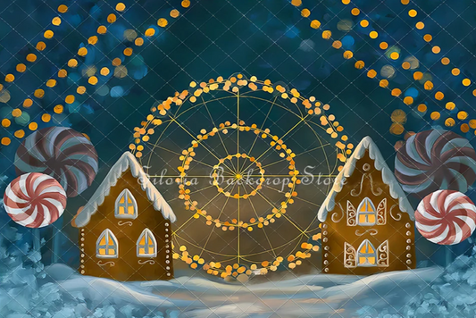 KMK - Candy Twinkle Ferris Wheel Backdrop