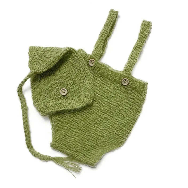 KMK - Crochet Romper + Hat Set