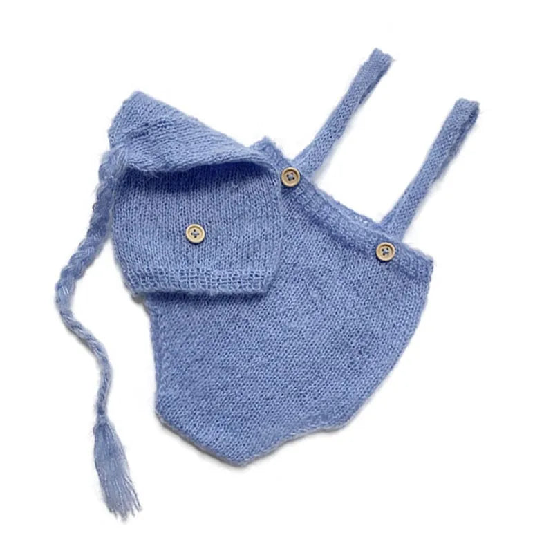 KMK - Crochet Romper + Hat Set