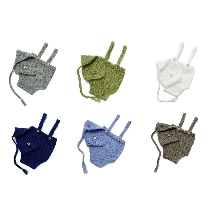 KMK - Crochet Romper + Hat Set