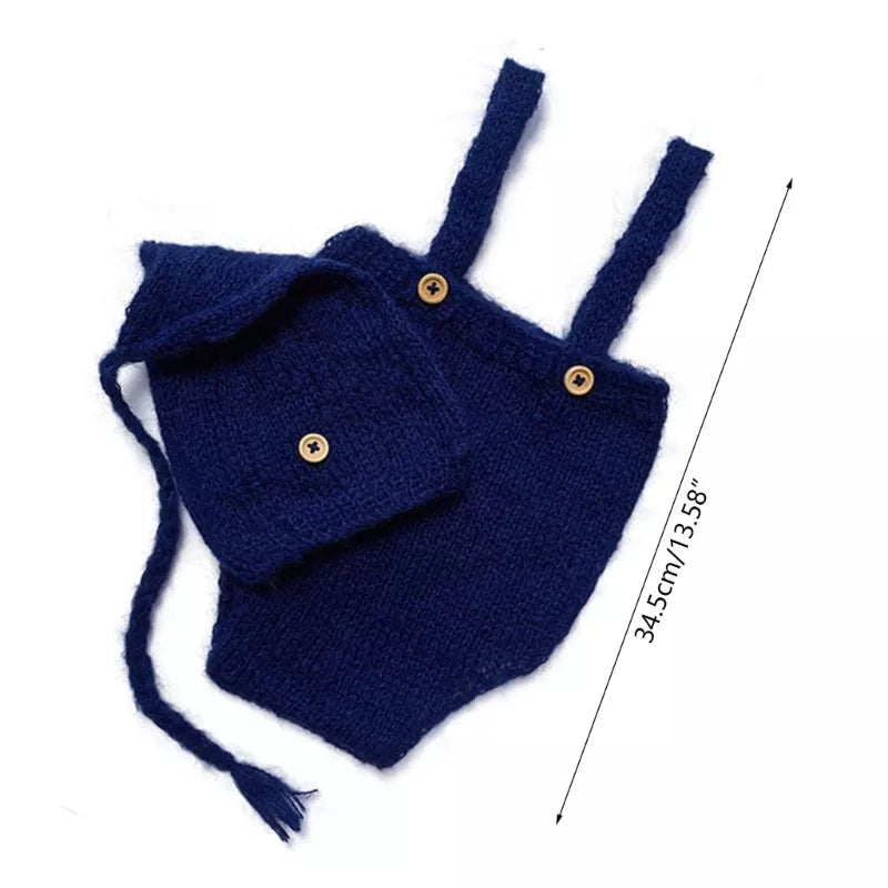 KMK - Crochet Romper + Hat Set