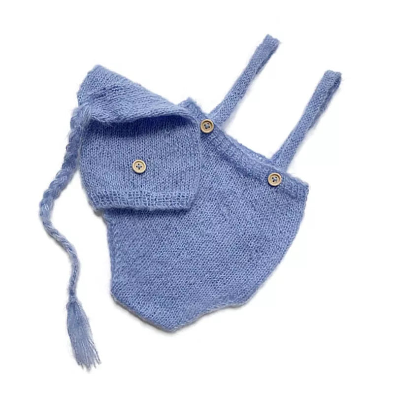 KMK - Crochet Romper + Hat Set