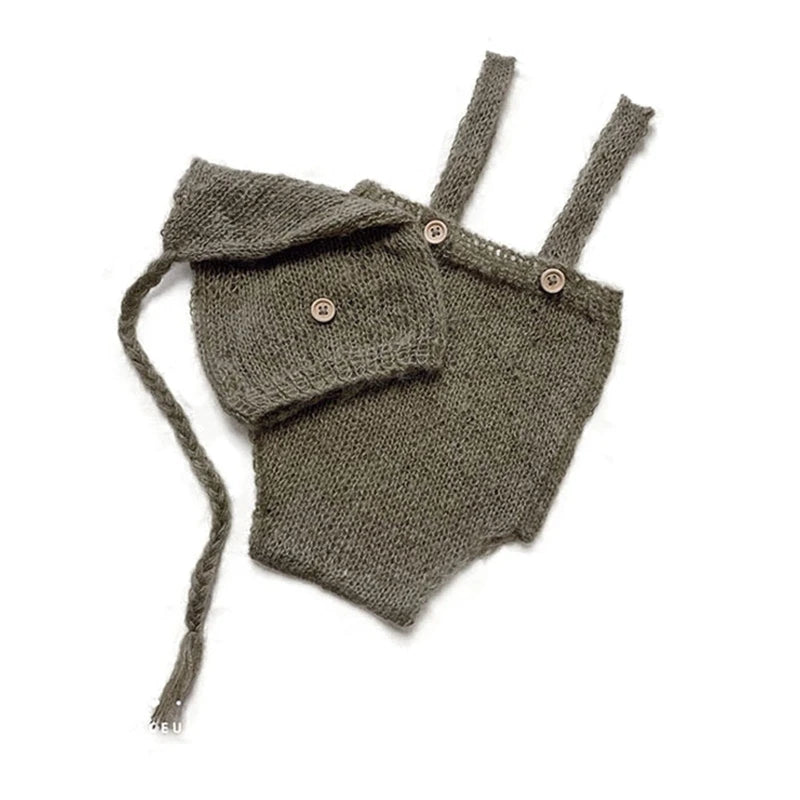 KMK - Crochet Romper + Hat Set