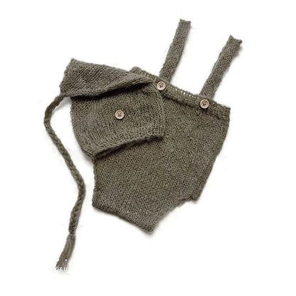 KMK - Crochet Romper + Hat Set