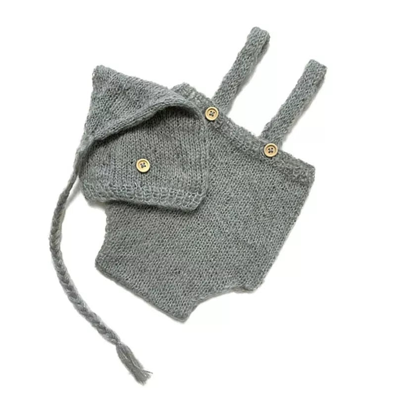 KMK - Crochet Romper + Hat Set