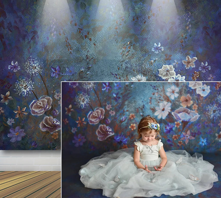 KMK - Dark Blue Watercolour Backdrop