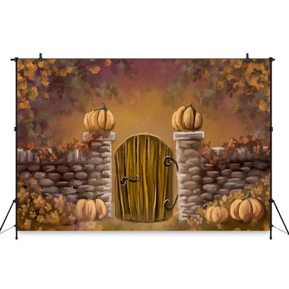 KMK - Fall Pumpkin Gate Backdrop