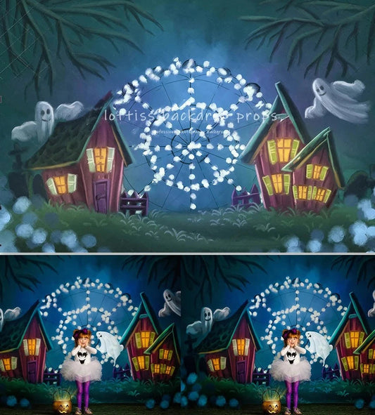 KMK - Halloween Ghost House Backdrop