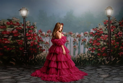 KMK - Hand Drawn Roses Garden Backdrop