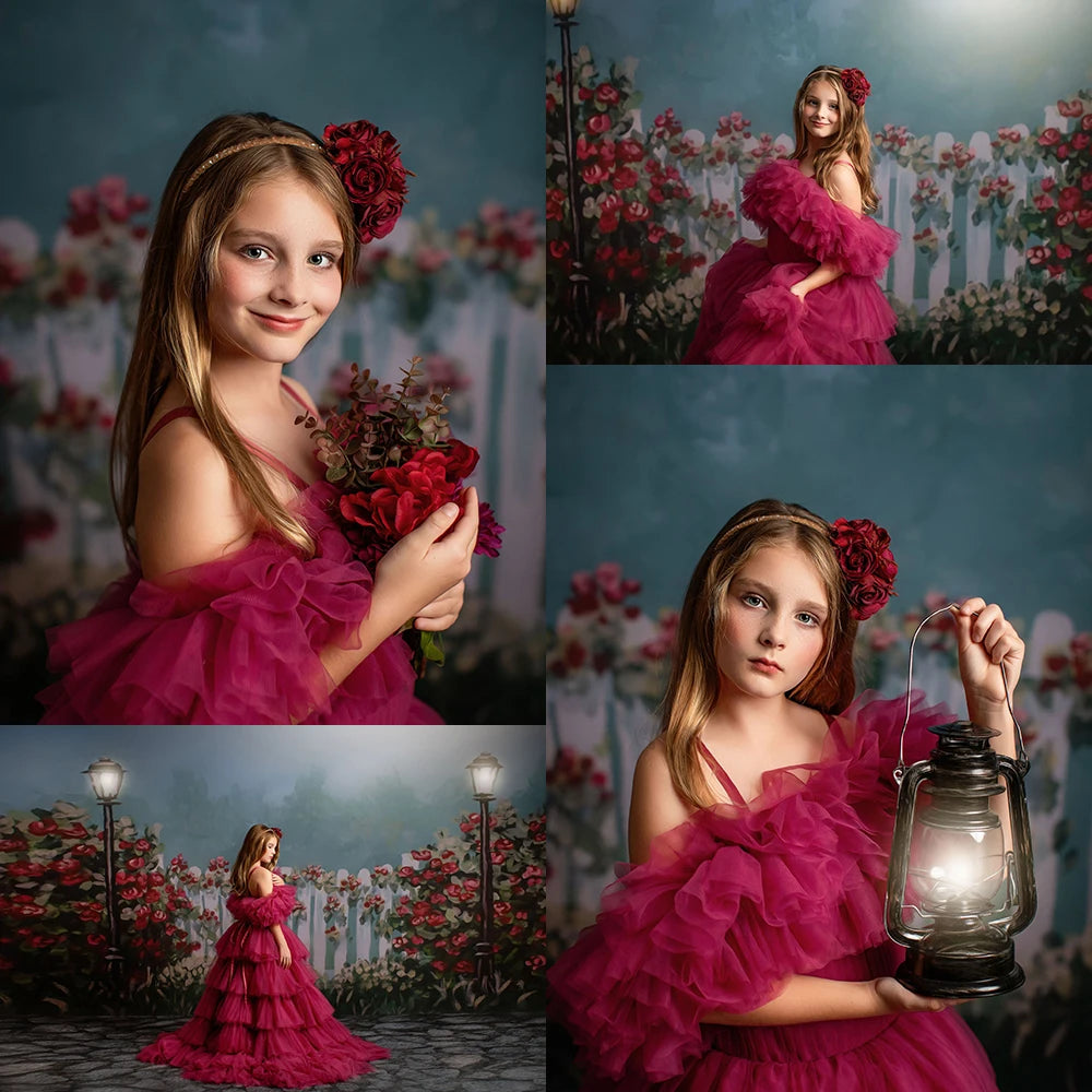 KMK - Hand Drawn Roses Garden Backdrop