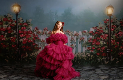 KMK - Hand Drawn Roses Garden Backdrop