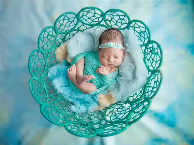 KMK - Newborn 50cm Hollow Woven Prop Basket