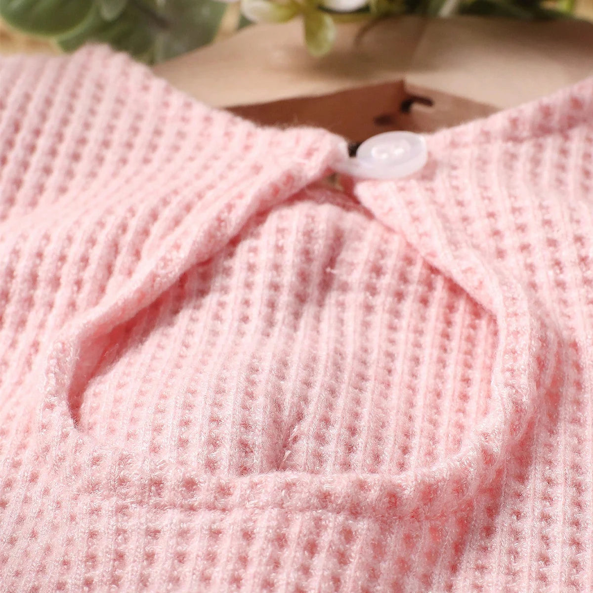 KMK - Newborn Soft Waffle Romper + Headband