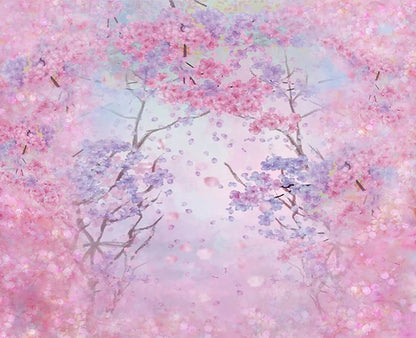 KMK - Pink Blossom Forest Watercolour Backdrop