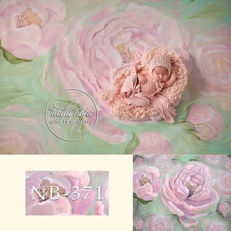 KMK - Pink Camelia watercolour backdrop