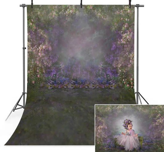 KMK - Purple Enchanted Garden watercolour backdrop