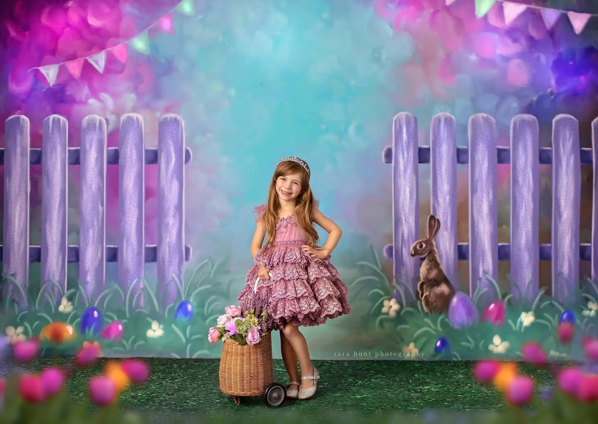 KMK - Spring Bunny Garden Entrance Backdrop