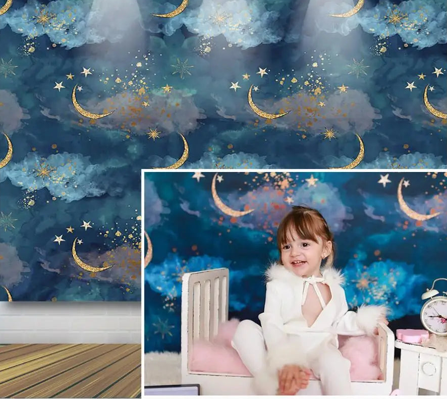 KMK - Stars and moons Watercolour Backdrop