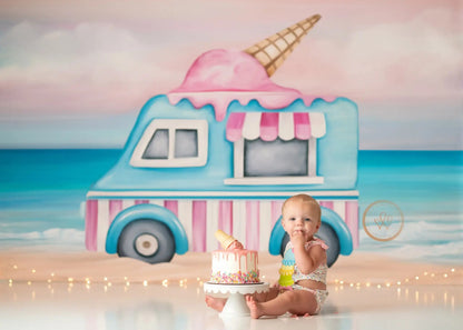 KMK - Summer Sweets Ice cream Bus Backdrop