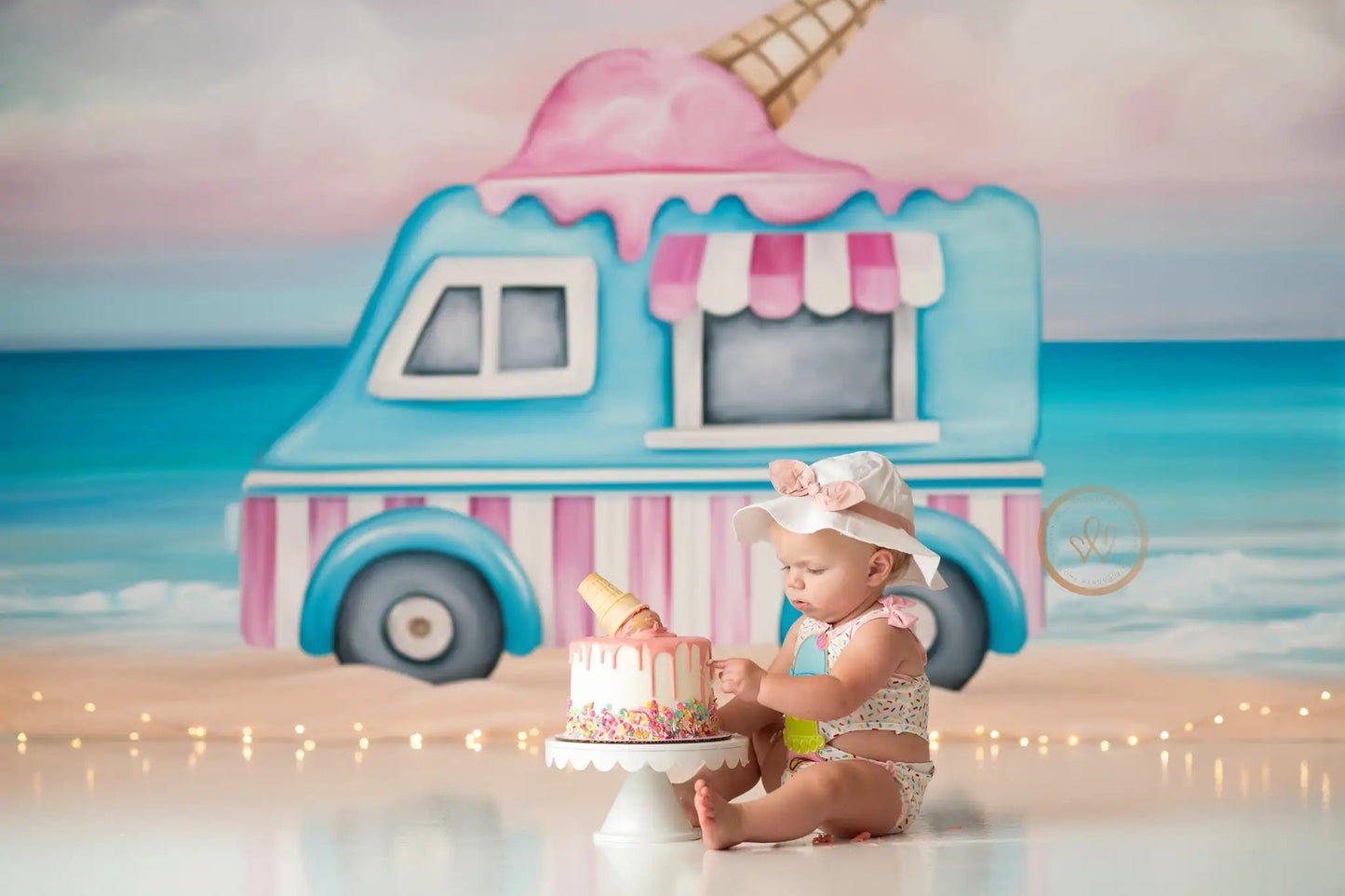 KMK - Summer Sweets Ice cream Bus Backdrop