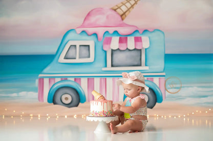 KMK - Summer Sweets Ice cream Bus Backdrop