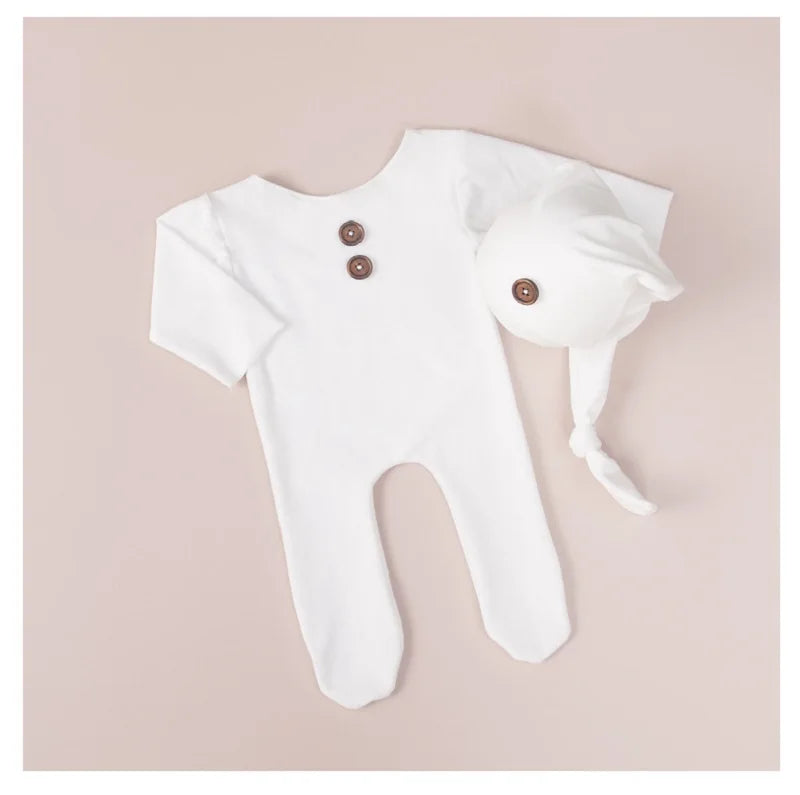KMK - Newborn Plain Button Romper Sets