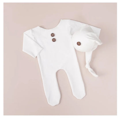 KMK - Newborn Plain Button Romper Sets