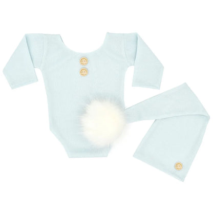 KMK - Long Sleeve Plain Romper Set