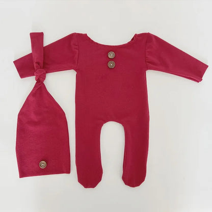 KMK - Newborn Plain Button Romper Sets