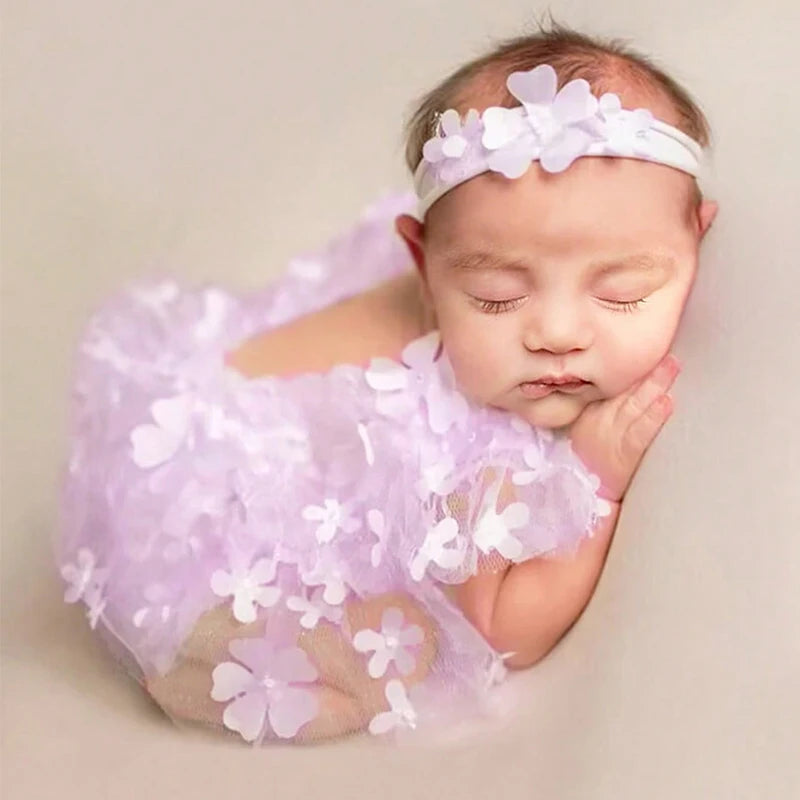 KMK - Embroidery Flower Romper Sets
