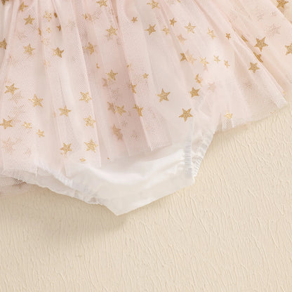 KMK - Pink Stars Tulle Romper