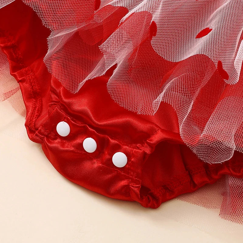 KMK - Valentines Heart Tulle Romper Set