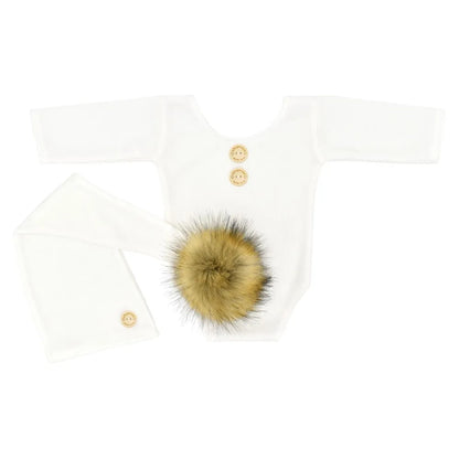 KMK - Long Sleeve Plain Romper Set