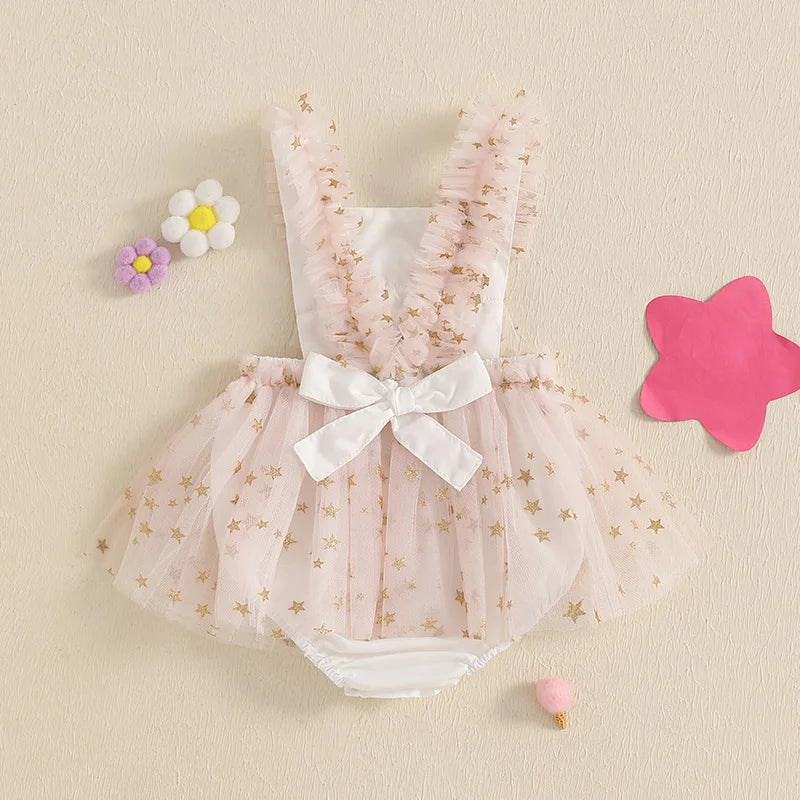 KMK - Pink Stars Tulle Romper
