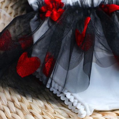 KMK - Hearts Embroidery Romper + Headband (3 colours)