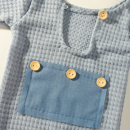 KMK - Waffle Pocket Romper Sets