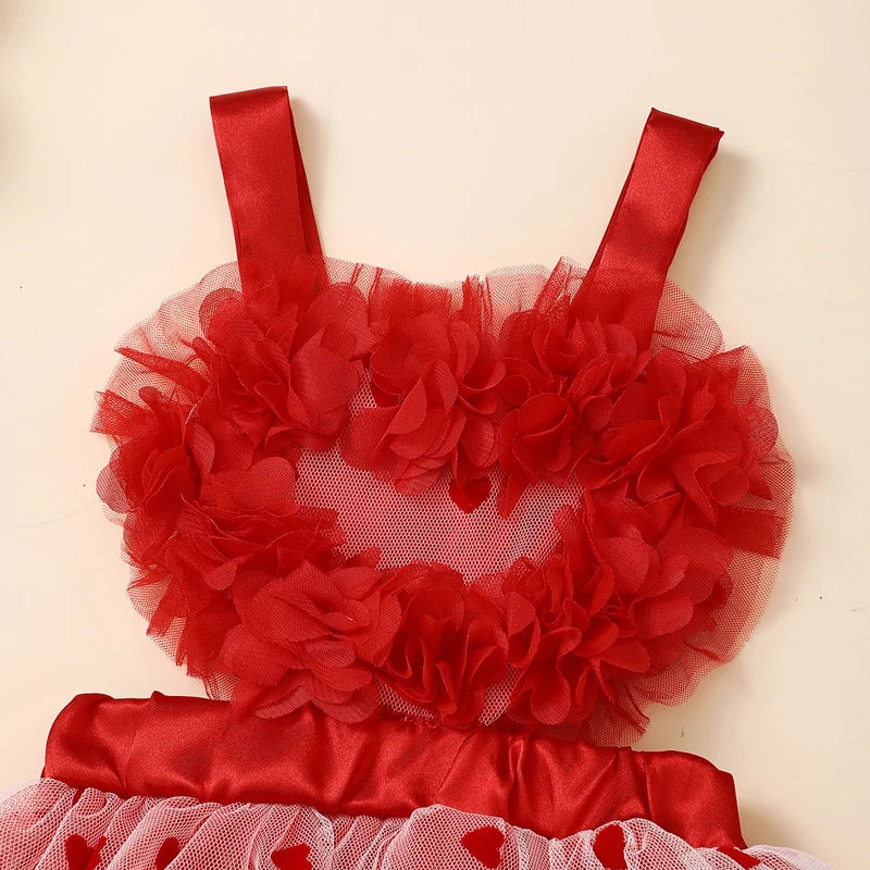 KMK - Valentines Heart Tulle Romper Set