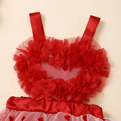 KMK - Valentines Heart Tulle Romper Set