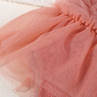 KMK - Plain Tulle Romper Set