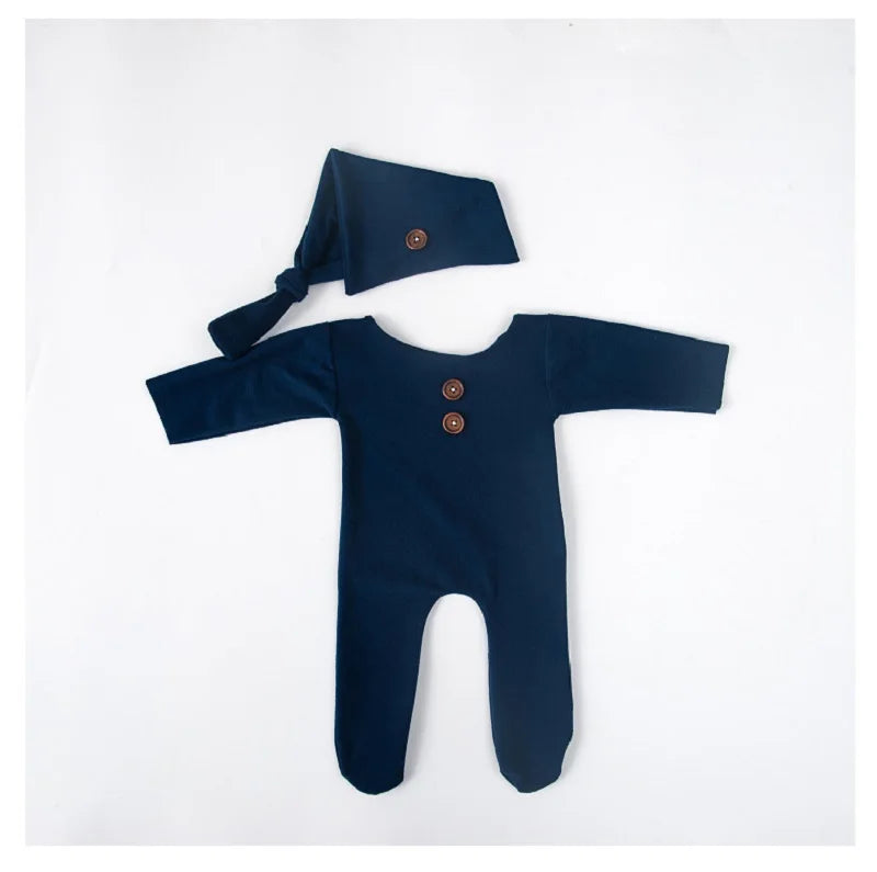 KMK - Newborn Plain Button Romper Sets