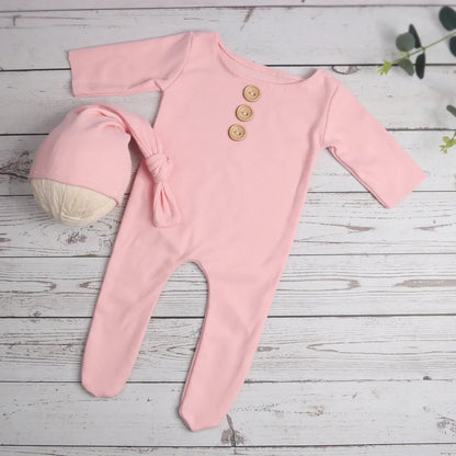 KMK -  Buttons Footed Romper Set